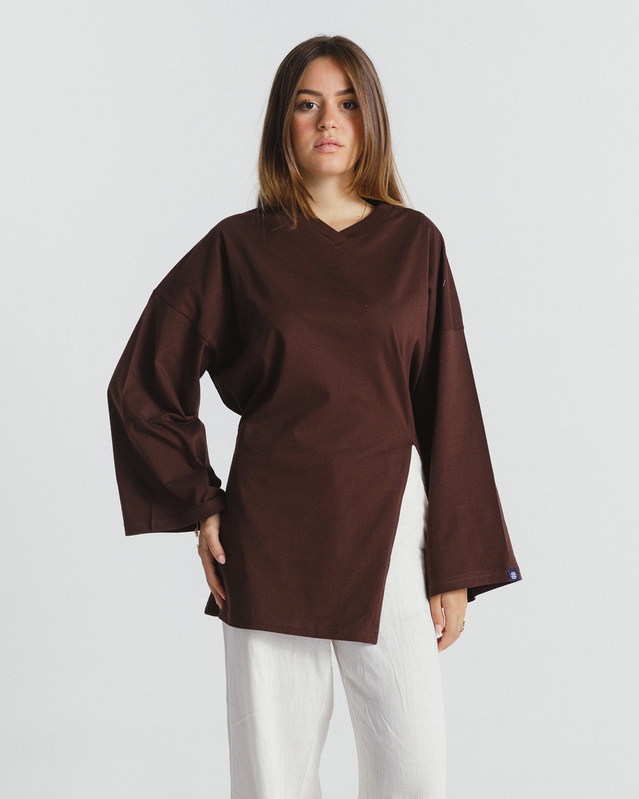 "غرام" BLOUSE IN BROWN