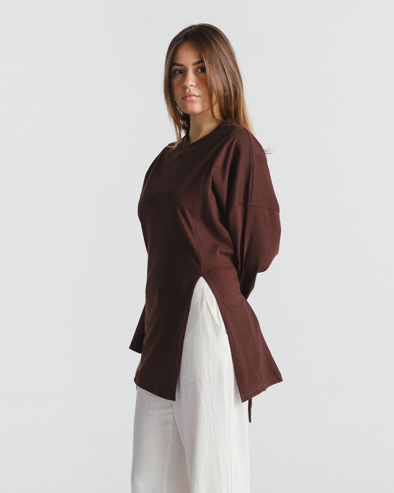 "غرام" BLOUSE IN BROWN