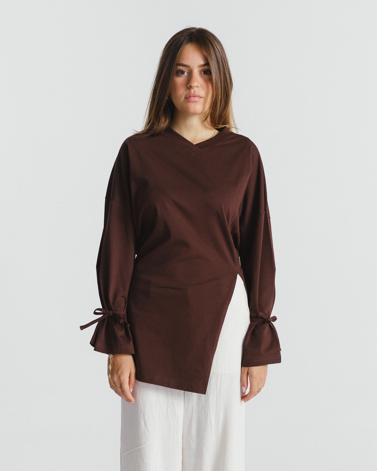 "غرام" BLOUSE IN BROWN