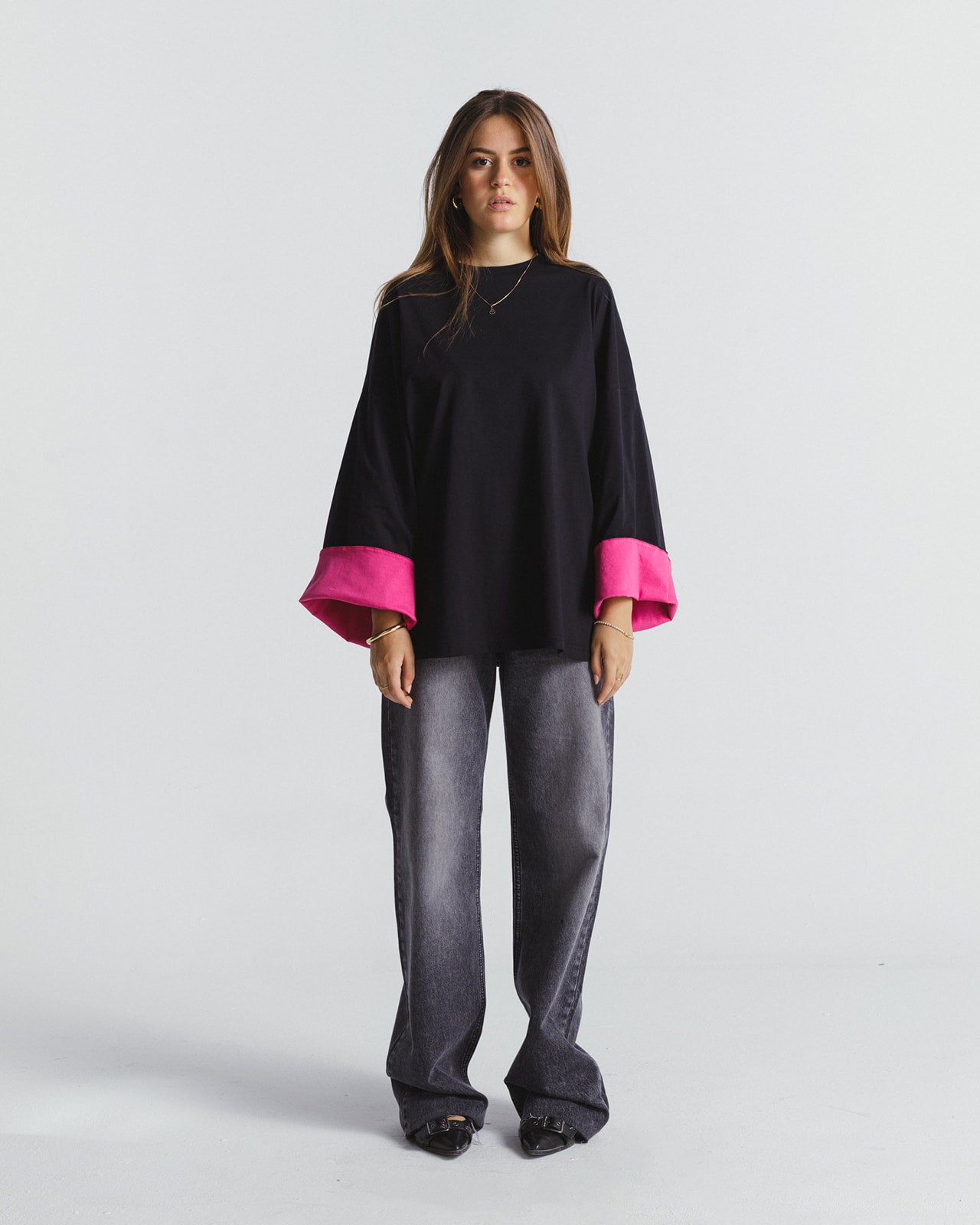 BLACK-LAYERED BLOUSE