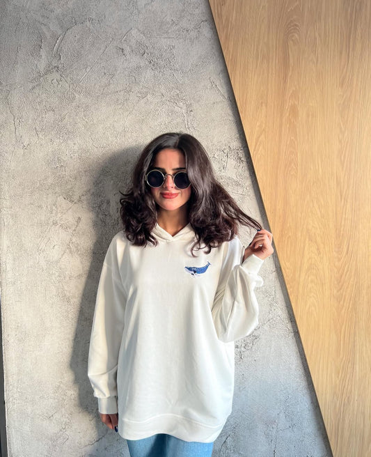 OUTLET “WHALE” hoodie in white
