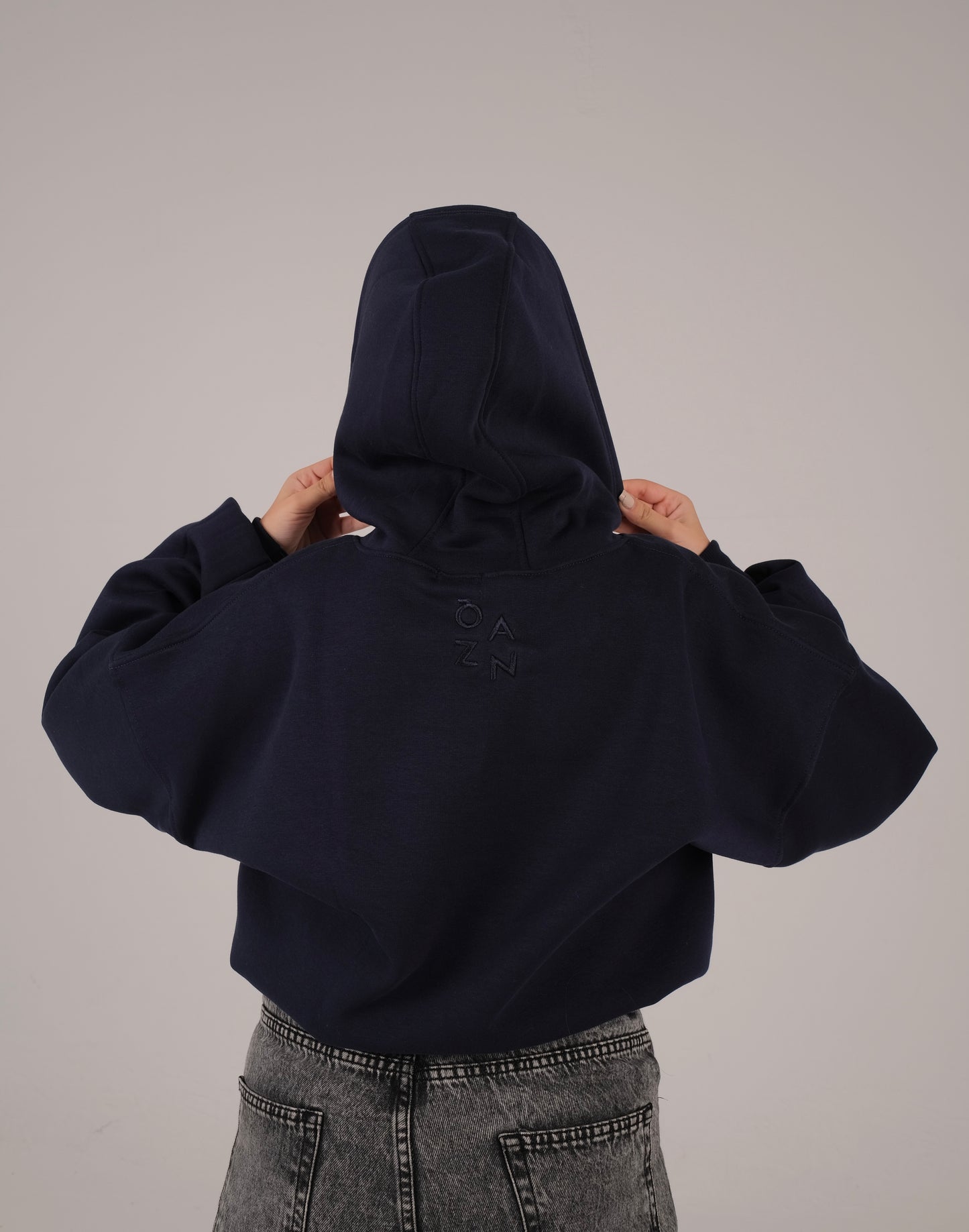 “NAV”HOODIE IN NAVY BLUE