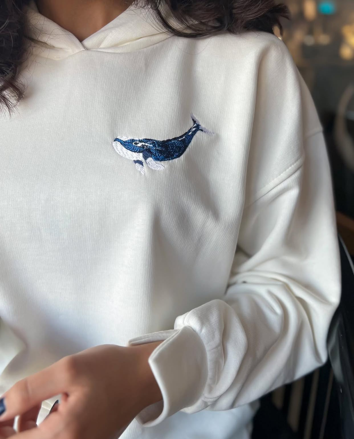OUTLET “WHALE” hoodie in white