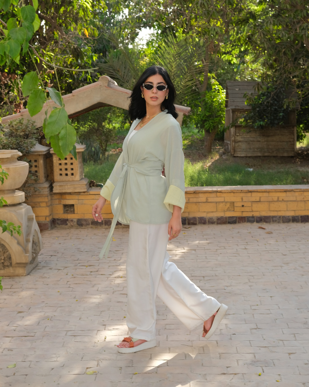 "مارجان" KIMONO IN MINT GREEN