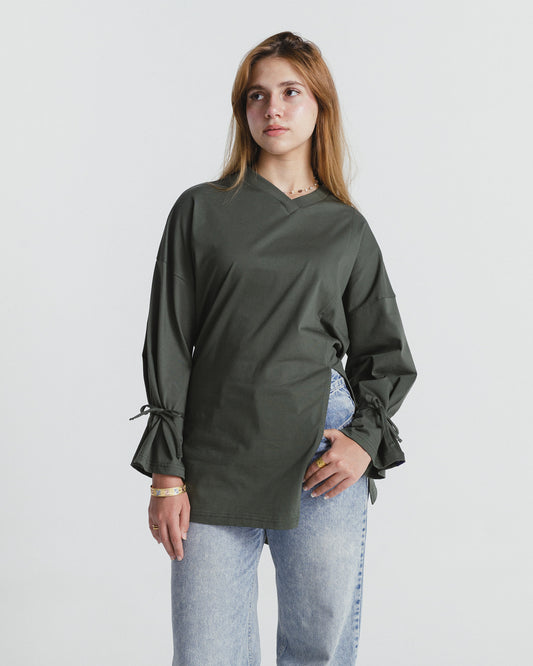 "غرام" BLOUSE IN OLIVE