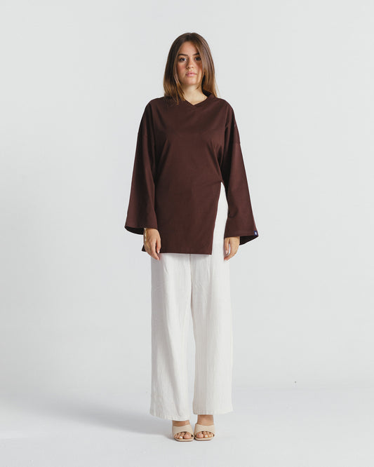 "غرام" BLOUSE IN BROWN
