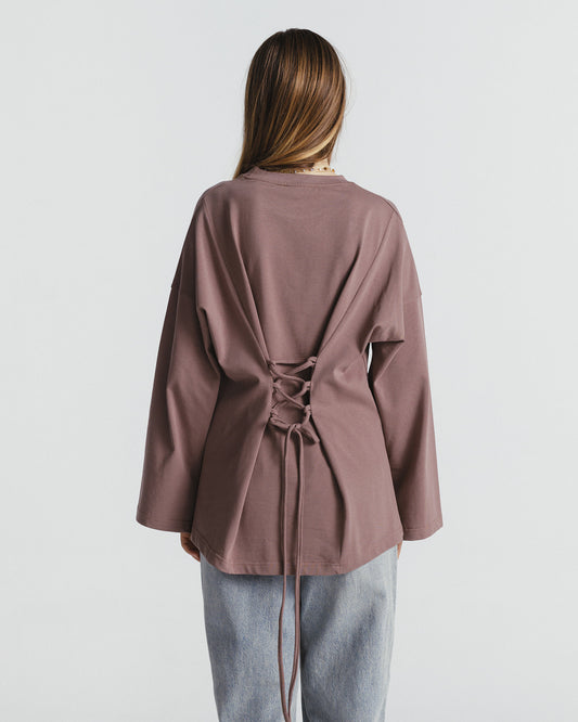"عزيزة"  BLOUSE IN ROSE BROWN