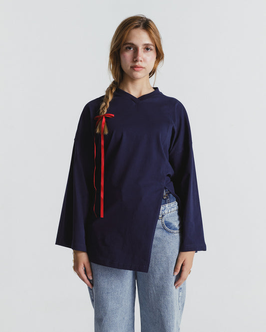 "غرام" BLOUSE IN NAVY BLUE